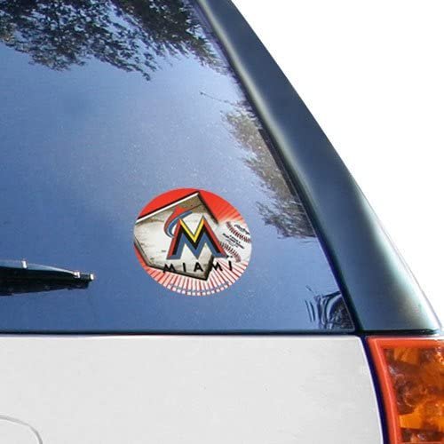 Miami Marlins 4" Round Sticker Decal Flat Vinyl Full Adhesive Backing