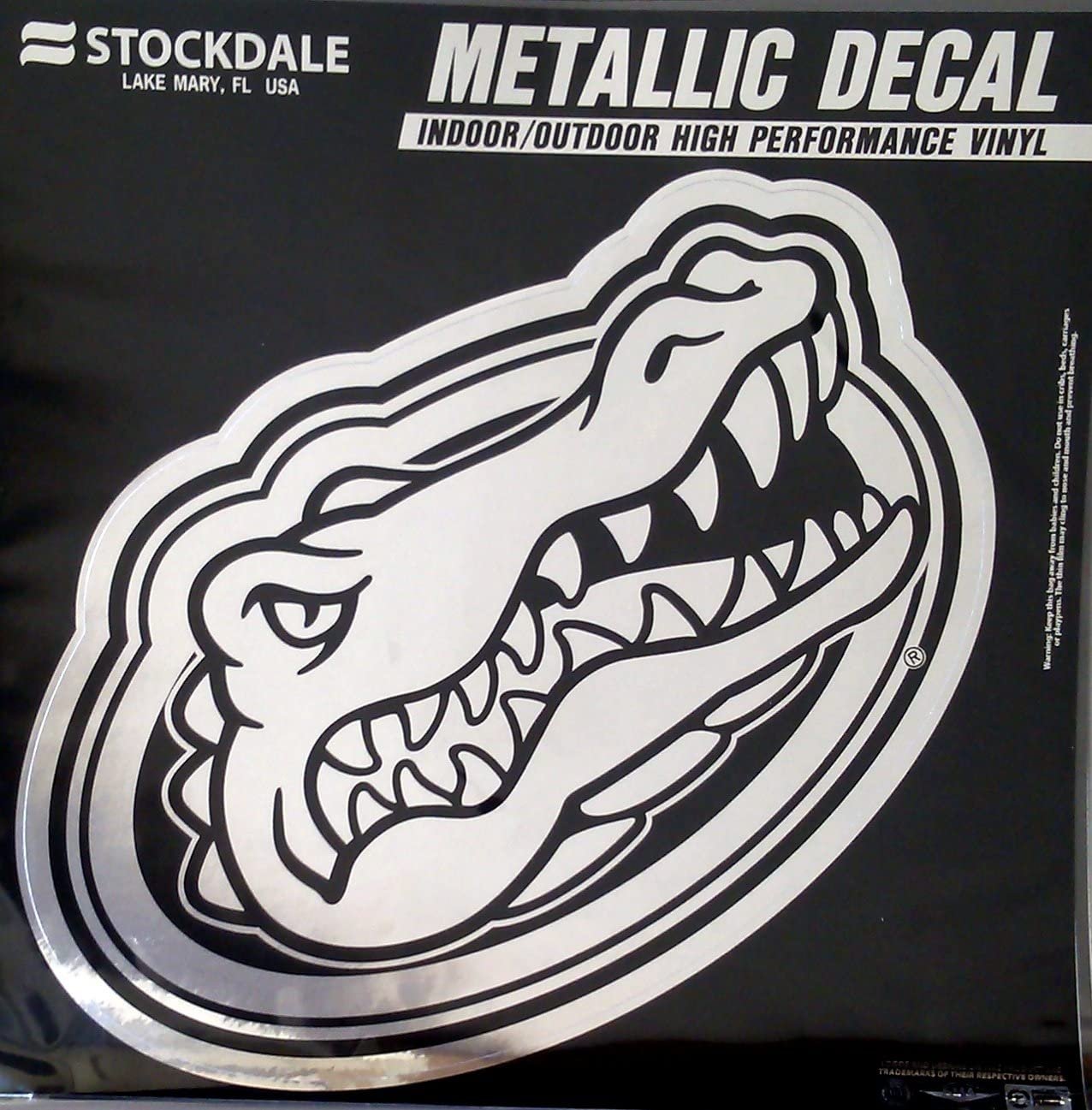 University of Florida Gators Decal Sticker Die Cut 12 Inch All Surface Full Adhesive Backing, Chrome Design