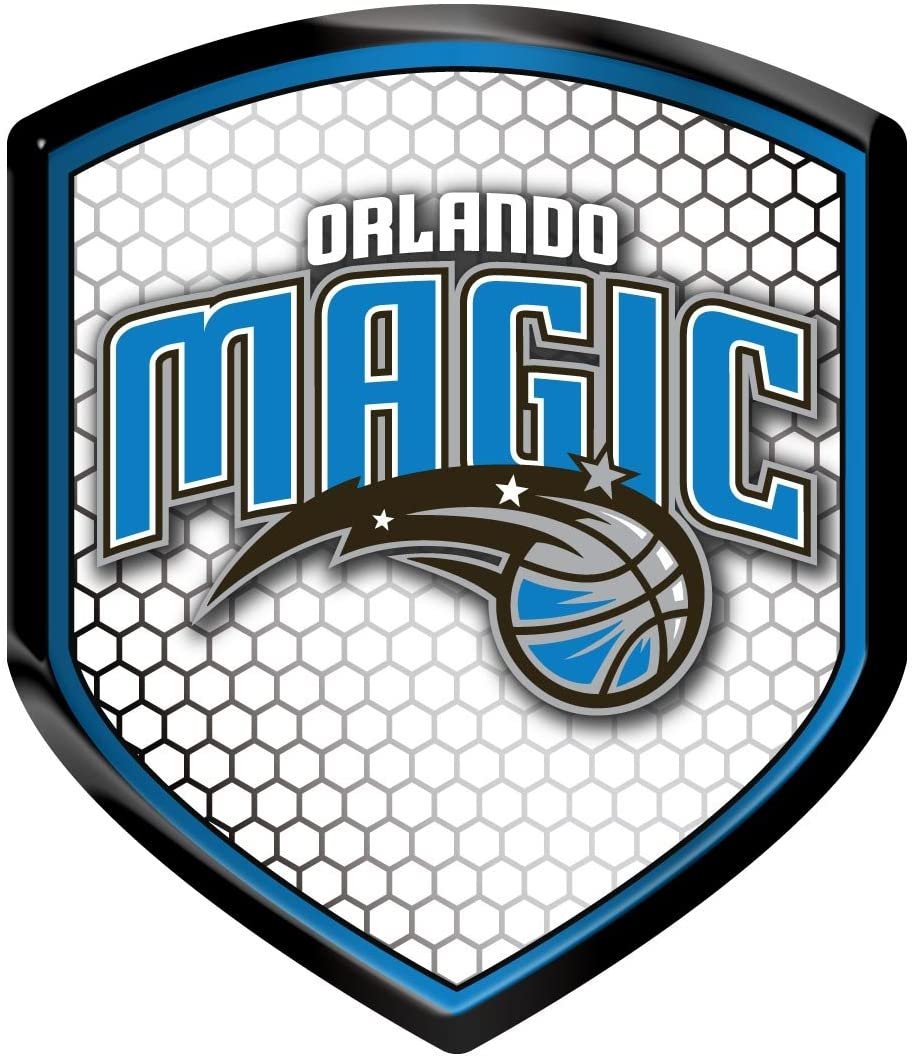 Orlando Magic High Intensity Reflector, Shield Shape, Raised Decal Sticker, 2.5x3.5 Inch, Home or Auto, Full Adhesive Backing