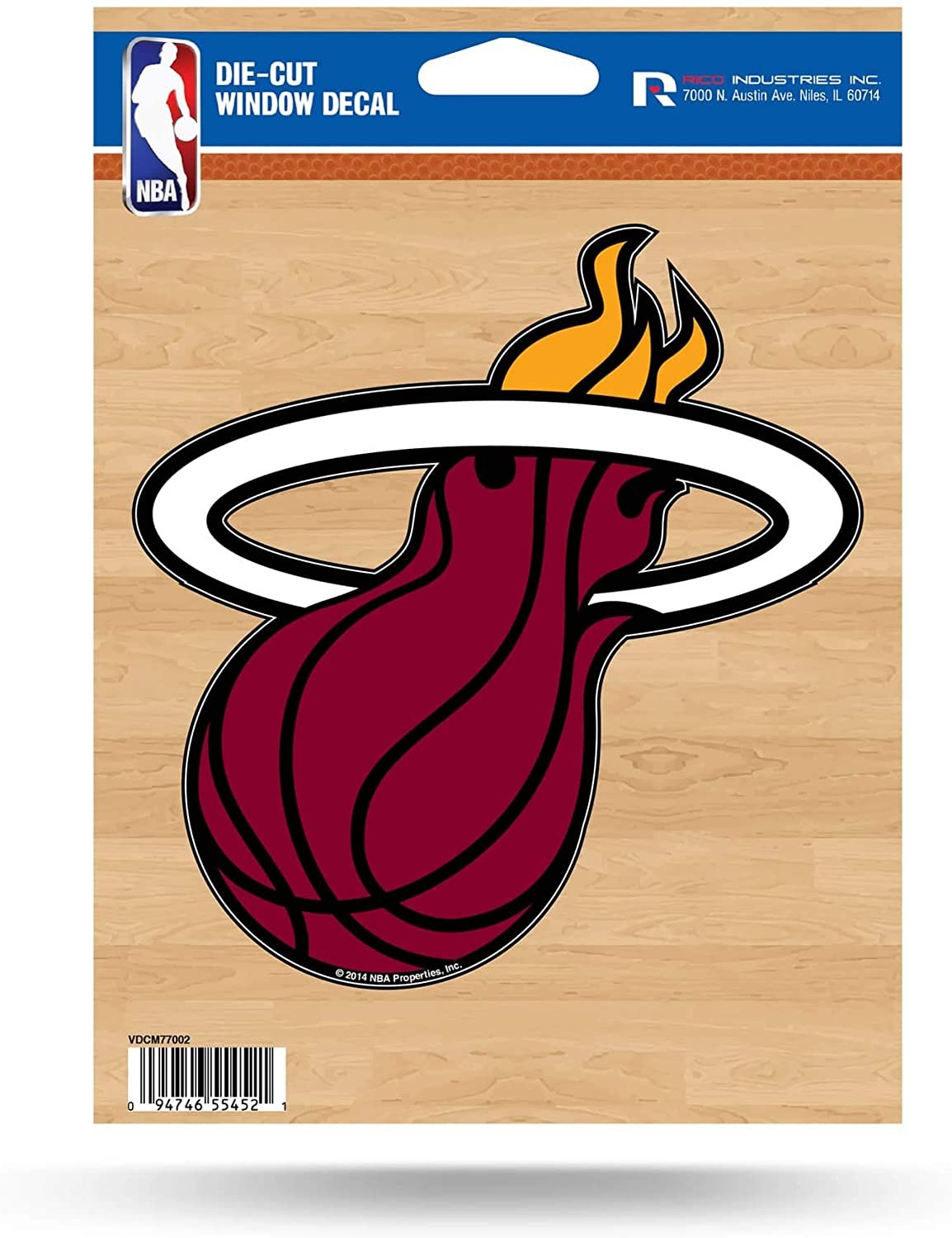Miami Heat 5 Inch Die Cut Flat Vinyl Decal Sticker Adhesive Backing
