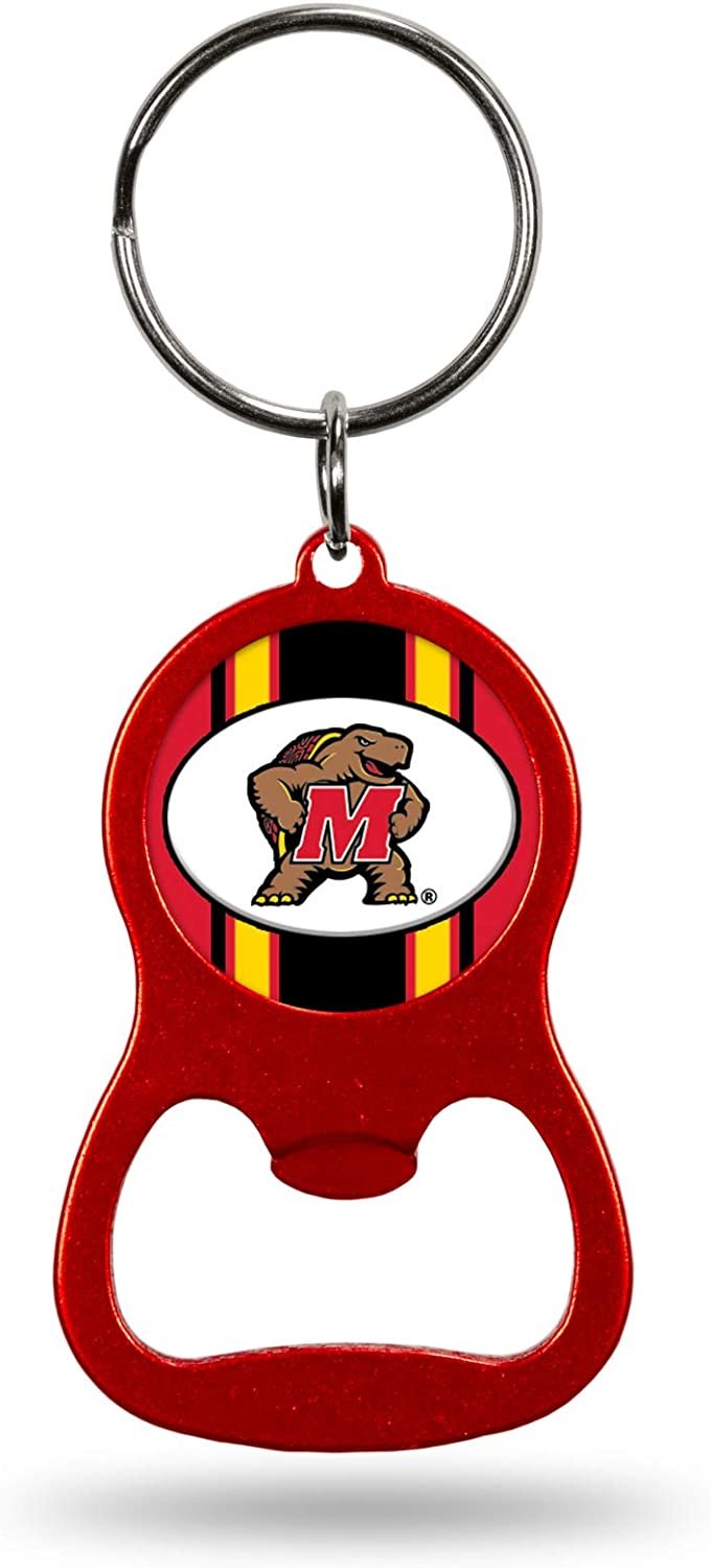 University of Maryland Terrapins Premium Solid Metal Bottle Opener Keychain, Key Ring, Team Color