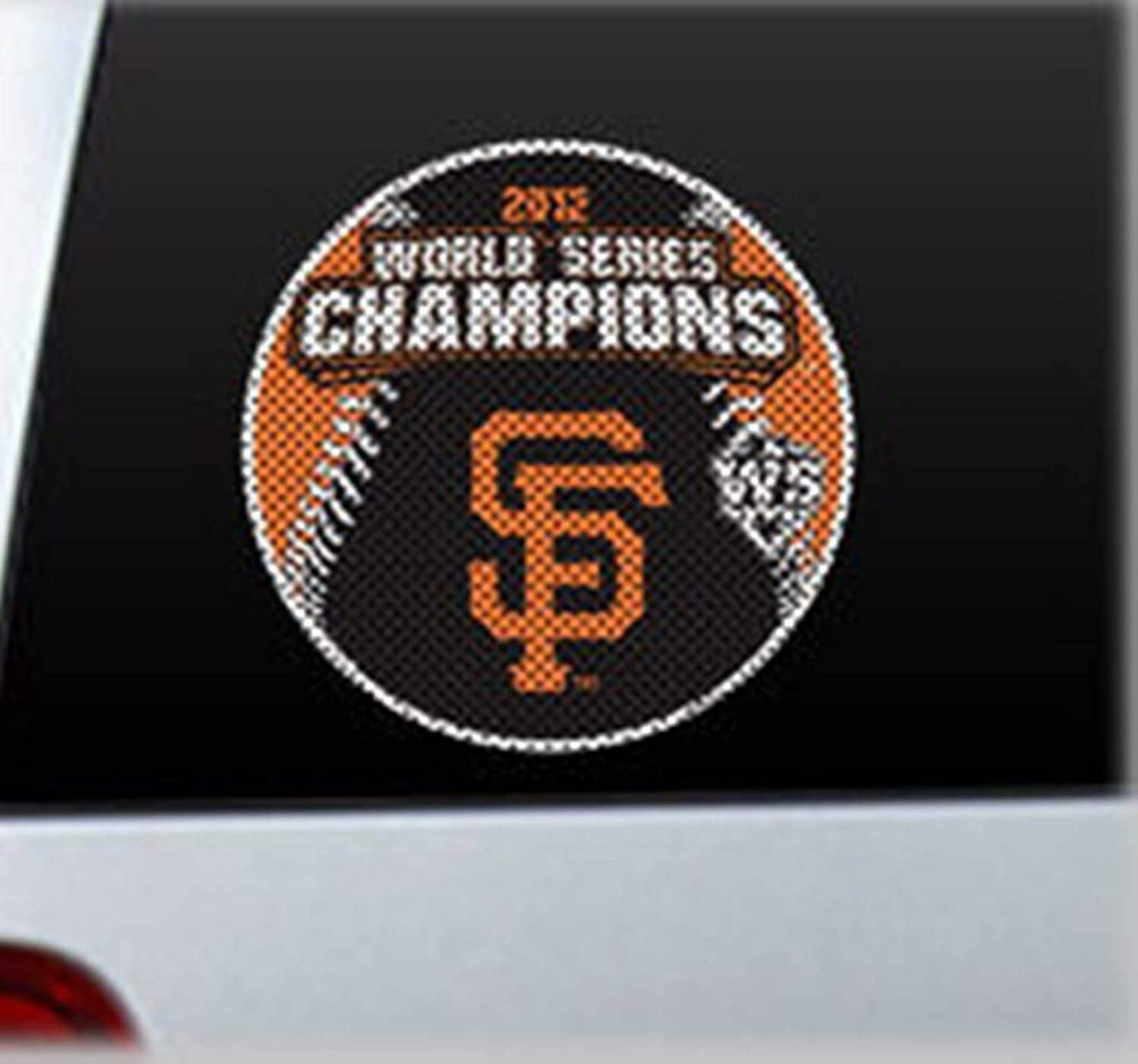 San Francisco Giants 2012 World Series Champions 12 Inch Preforated Window Film Decal Sticker, One-Way Vision, Adhesive Backing