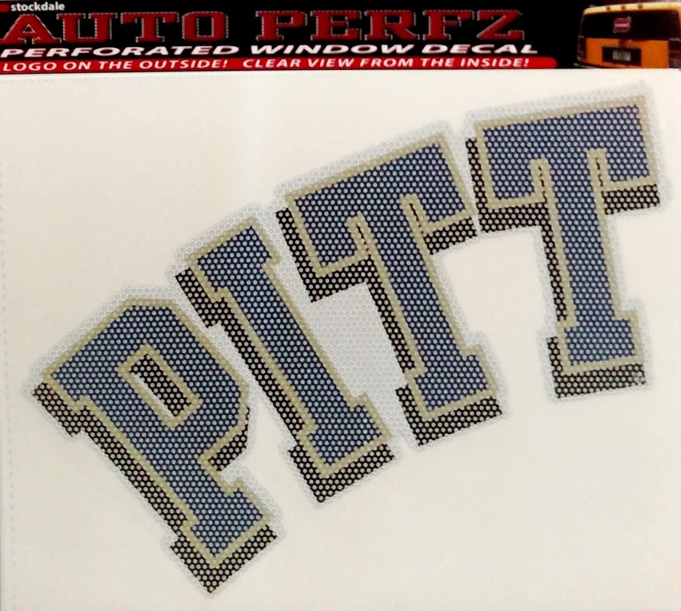 University of Pittsburgh Panthers Pitt 8 Inch Preforated Window Film Decal Sticker, One-Way Vision, Adhesive Backing
