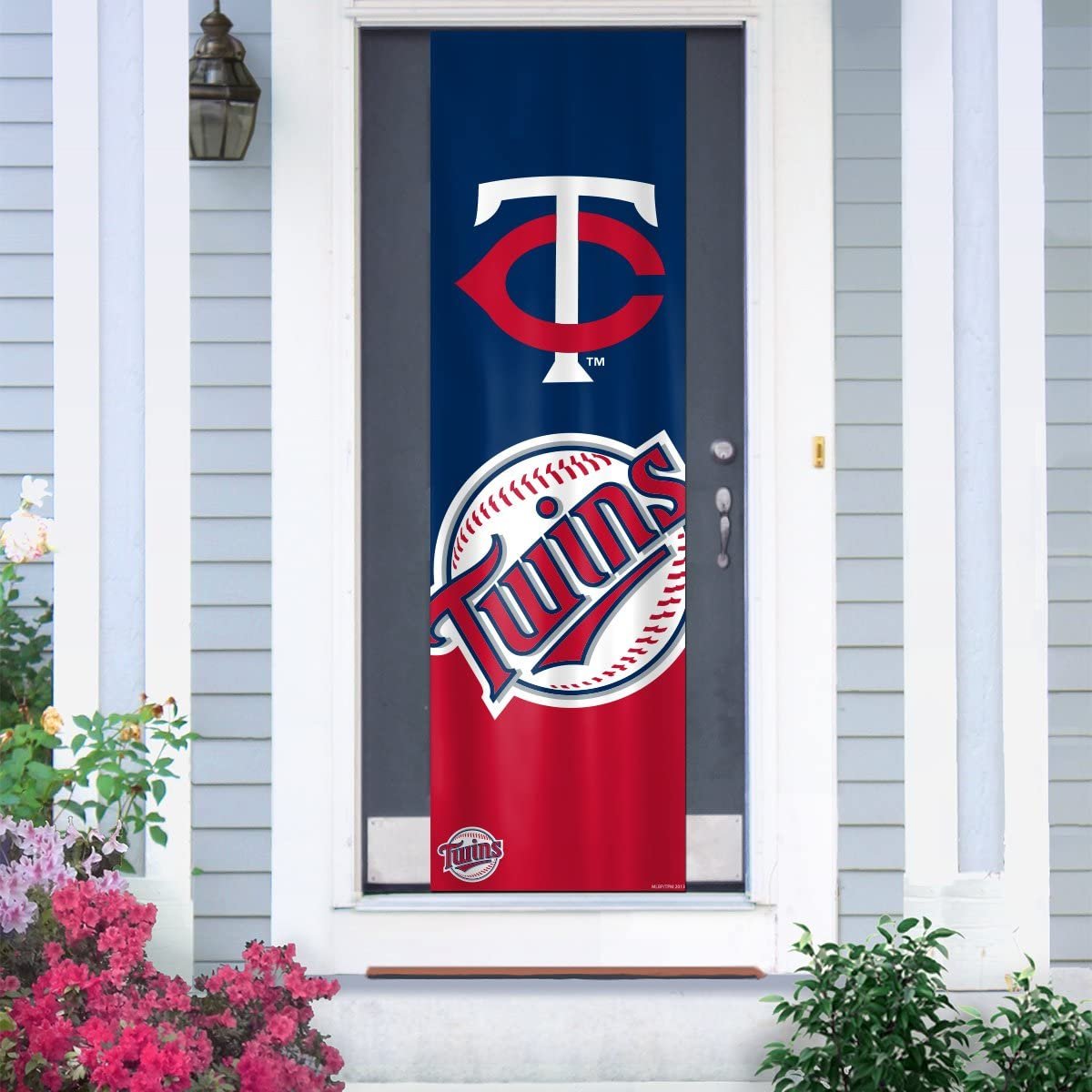Minnesota Twins Door Banner Flag, 84 x 24 Inch, Elastic Straps on Back, House or Office