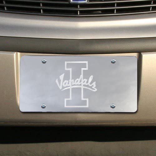 University of Idaho Vandals Premium Laser Cut Tag License Plate, Mirrored Acrylic Inlaid, 6x12 Inch