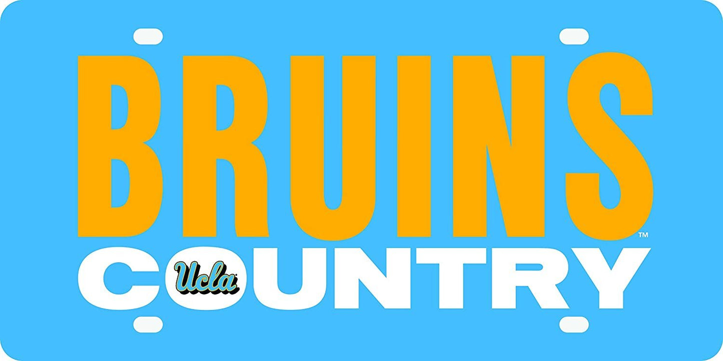 UCLA Bruins Premium Laser Cut Tag License Plate, Country Design, Mirrored Acrylic Inlaid, 6x12 Inch