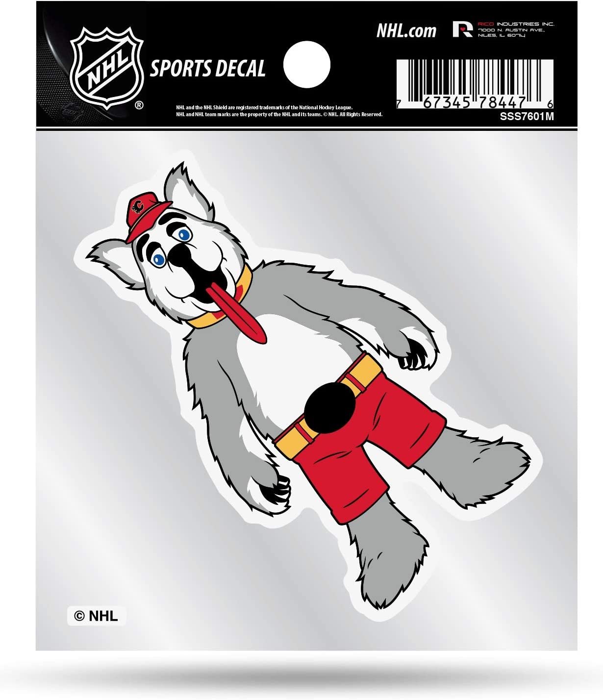 Calgary Flames Mascot Logo Premium 4x4 Decal with Clear Backing Flat Vinyl Auto Home Sticker Hockey