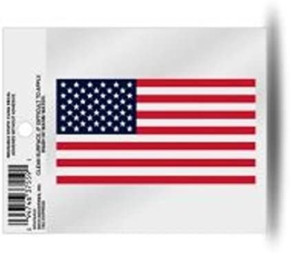 United States of America USA 3 Inch Static Cling, Full Clear Adhesive Backing, Easy Peel and Stick Application, Removable and Reusable, Made in the USA