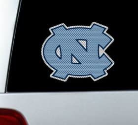 University of North Carolina Tar Heels 12 Inch Preforated Window Film Decal Sticker, One-Way Vision, Adhesive Backing