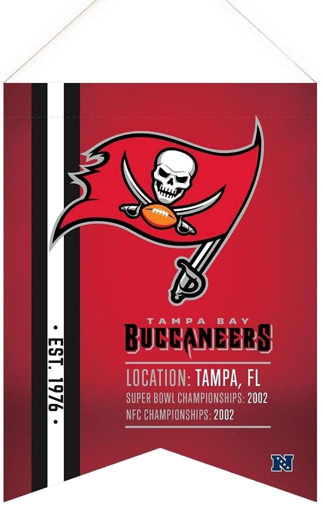 Tampa Bay Buccaneers 18 x 24 Inch Scroll Flag Banner Premium Quality Soft Felt