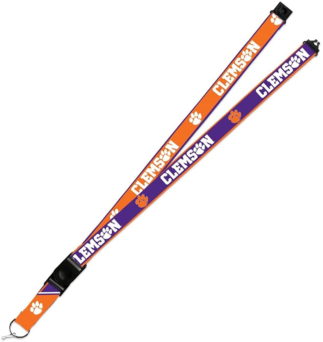 Clemson Tigers Lanyard Keychain 2-sided Breakaway Clip University of