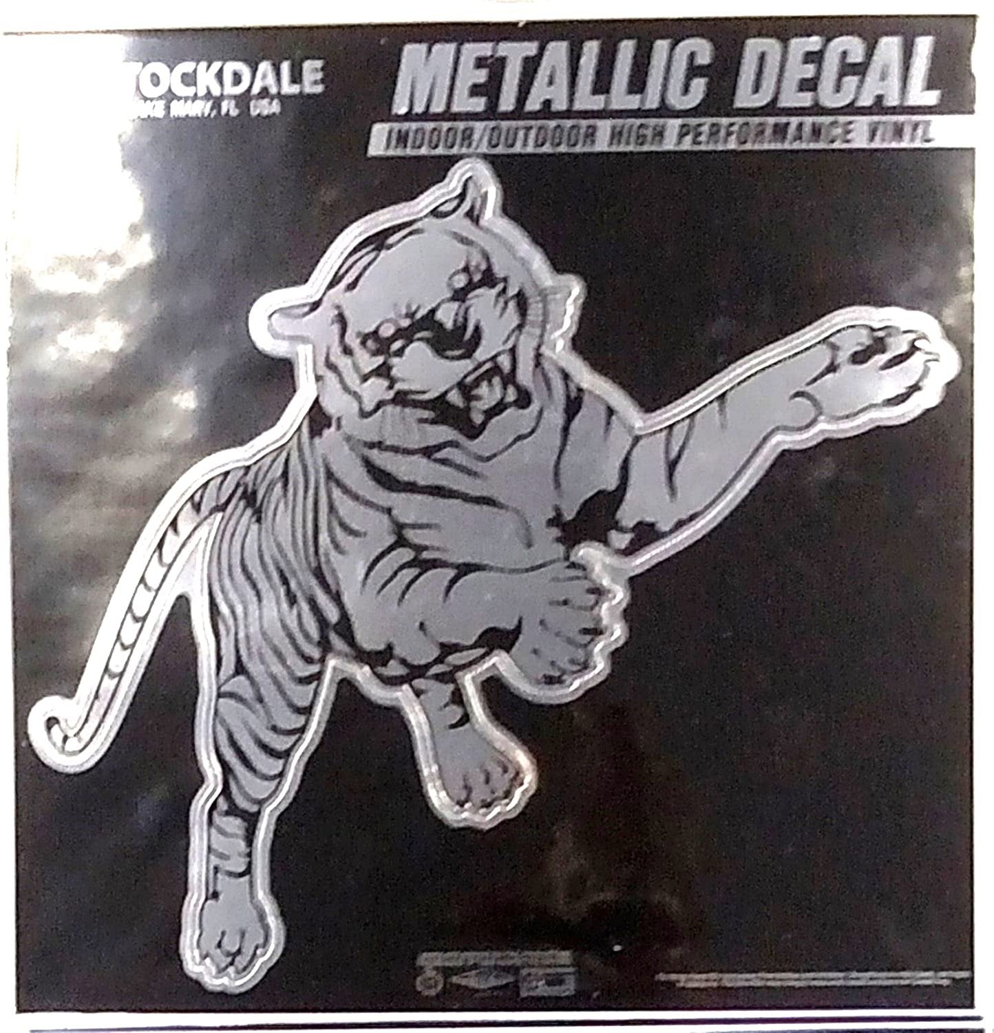 Jackson State University Tigers 6 Inch Decal Sticker, Metallic Chrome Shimmer Design