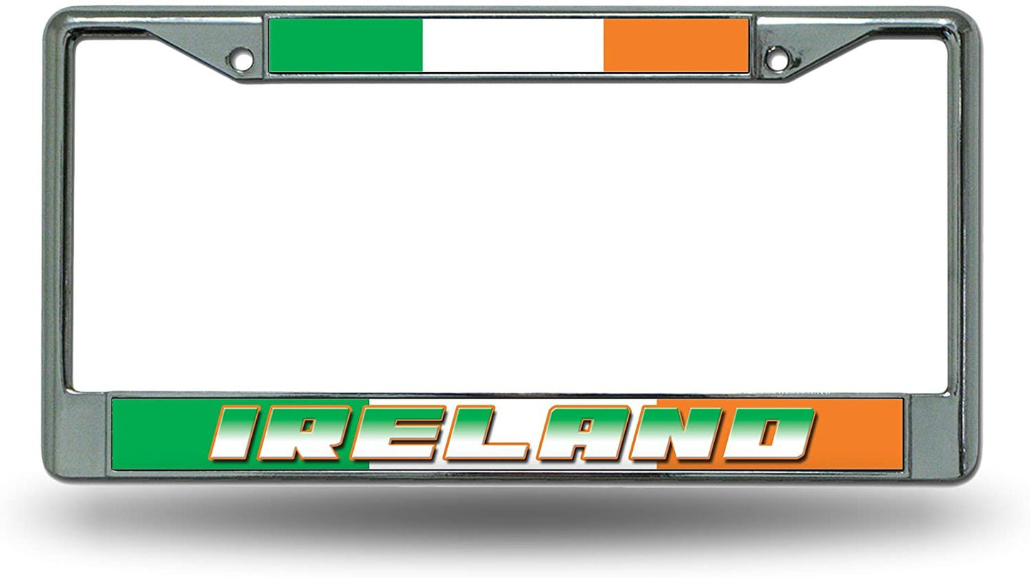 Ireland National Soccer Team World Cup Chrome Metal License Plate Frame Tag Cover, 6x12 Inch