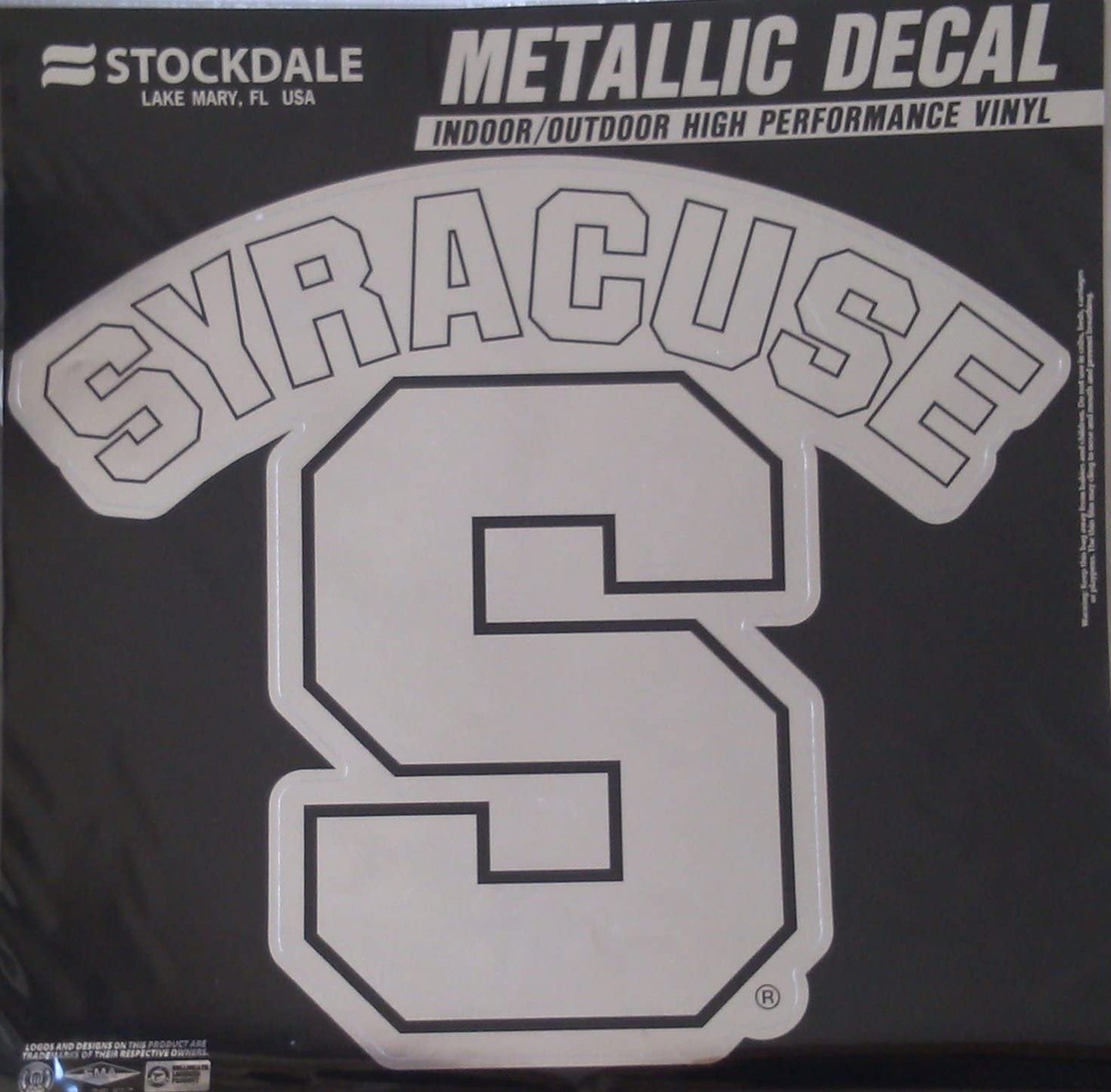 Syracuse University Orange 12 Inch Decal Sticker, Metallic Chrome Shimmer Design