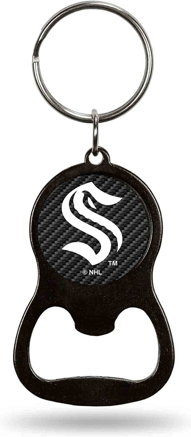 Seattle Kraken Keychain Bottle Opener Carbon Fiber Design Metal Hockey