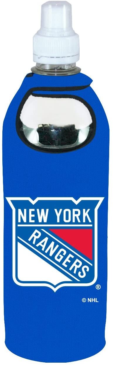 New York Rangers 1/2 Liter Water Soda Bottle Beverage Insulator Holder Cooler with Clip Hockey