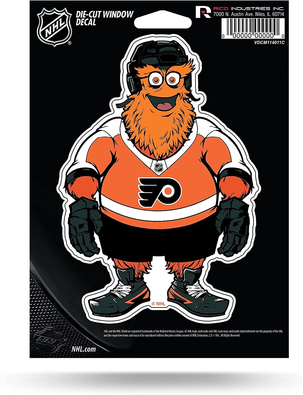 Philadelphia Flyers Mascot Gritty 5 Inch Flat Vinyl Die Cut Decal Sticker