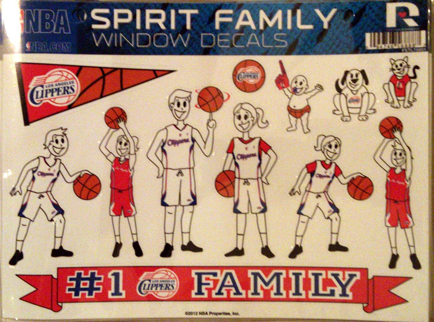 Los Angeles Clippers Family Decals Sticker Sheet, 8x11 Inch