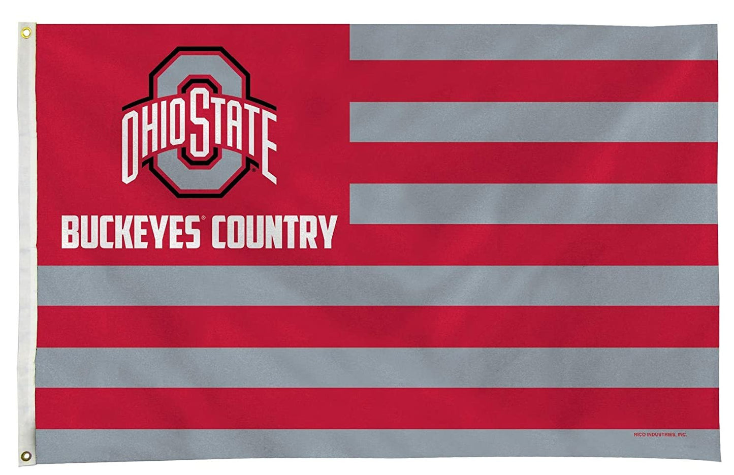 Ohio State University Buckeyes Premium 3x5 Feet Flag Banner, Country Design, Metal Grommets, Outdoor Use, Single Sided