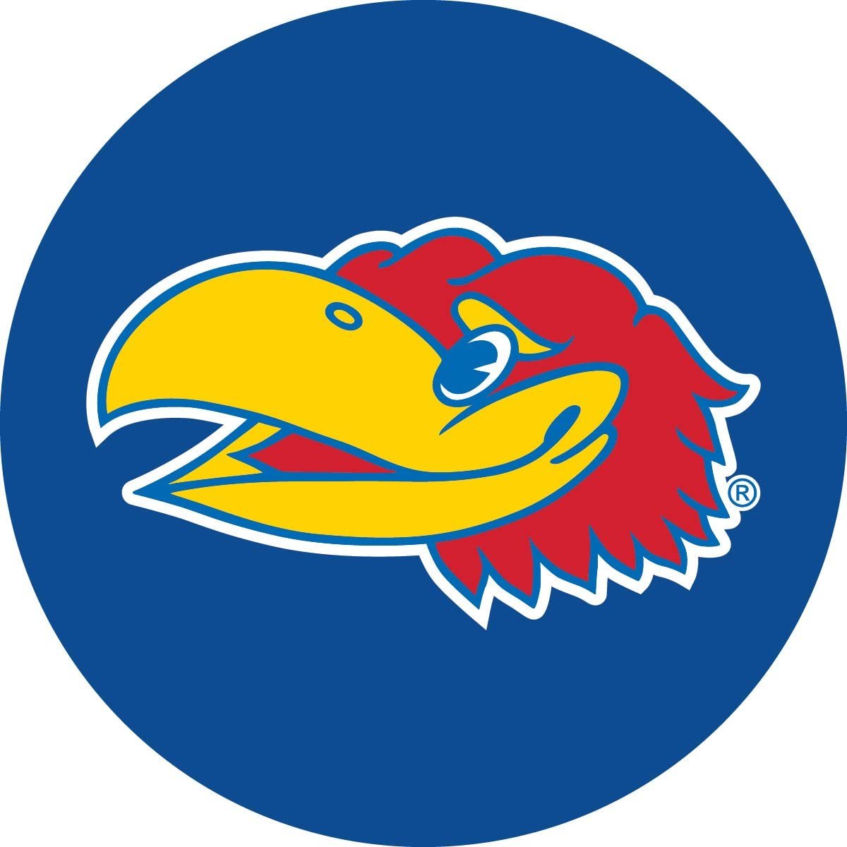 Kansas Jayhawks RR 4" Round Vinyl Magnet Auto Home University of