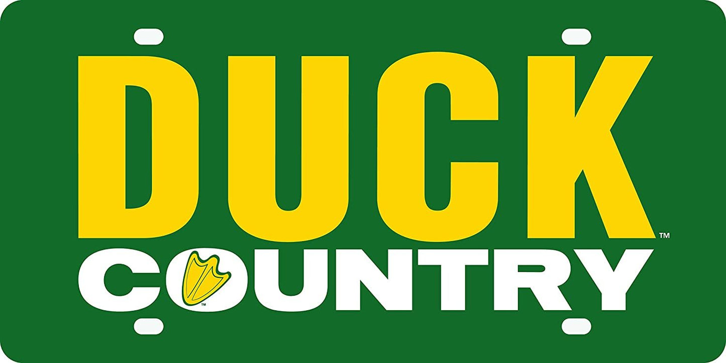 University of Oregon Ducks Premium Laser Cut Tag License Plate, Country, Mirrored Acrylic Inlaid, 6x12 Inch