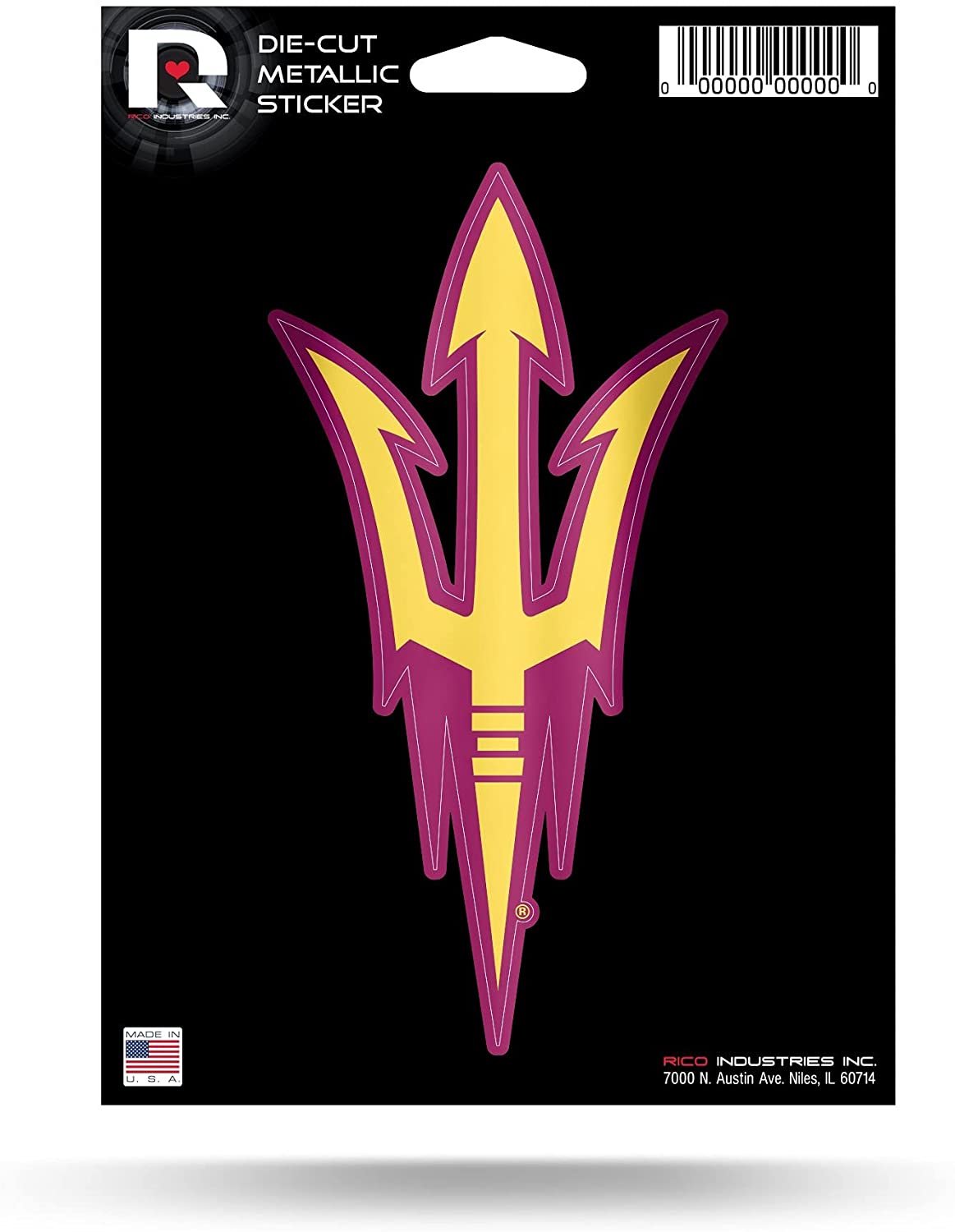 Arizona State University Sun Devils 5 Inch Sticker Decal Metallic Shimmer Design Flat Vinyl