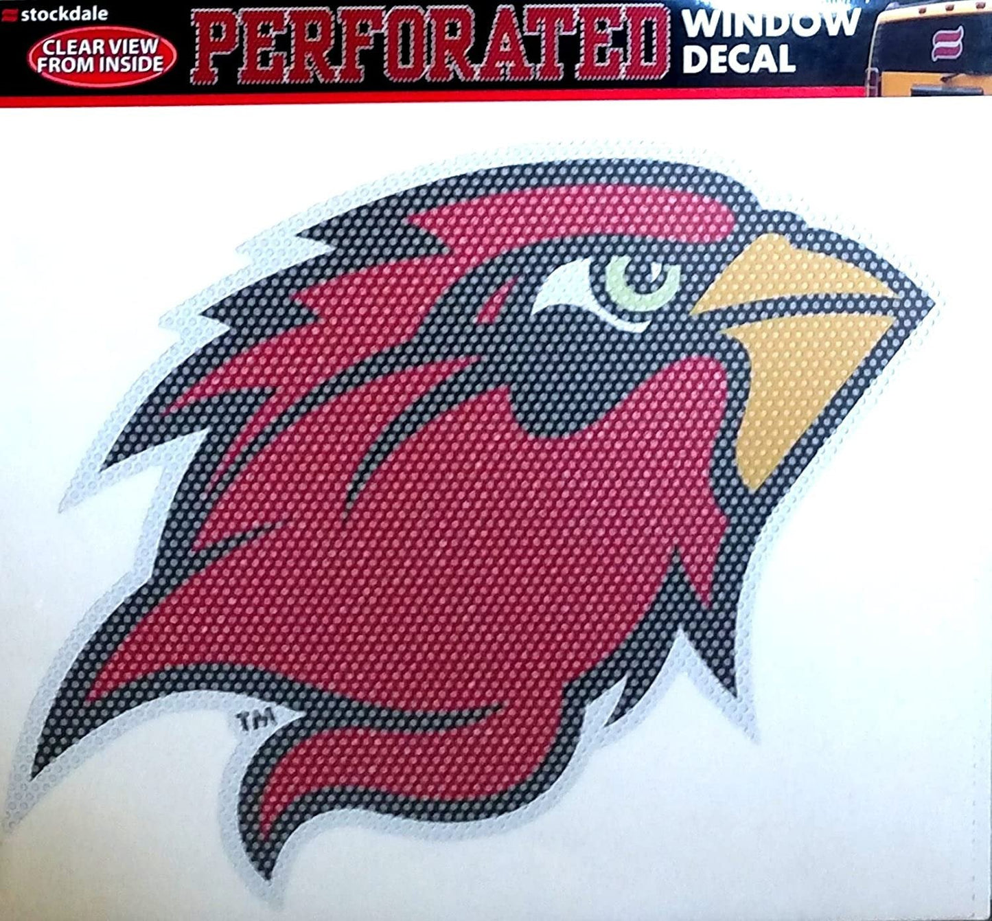 Lamar University Cardinals 8 Inch Preforated Window Film Decal Sticker, One-Way Vision, Adhesive Backing