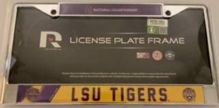 Louisiana State University LSU Tigers 2019 Champions Metal License Plate Frame Chrome Tag Cover, 12x6 Inch