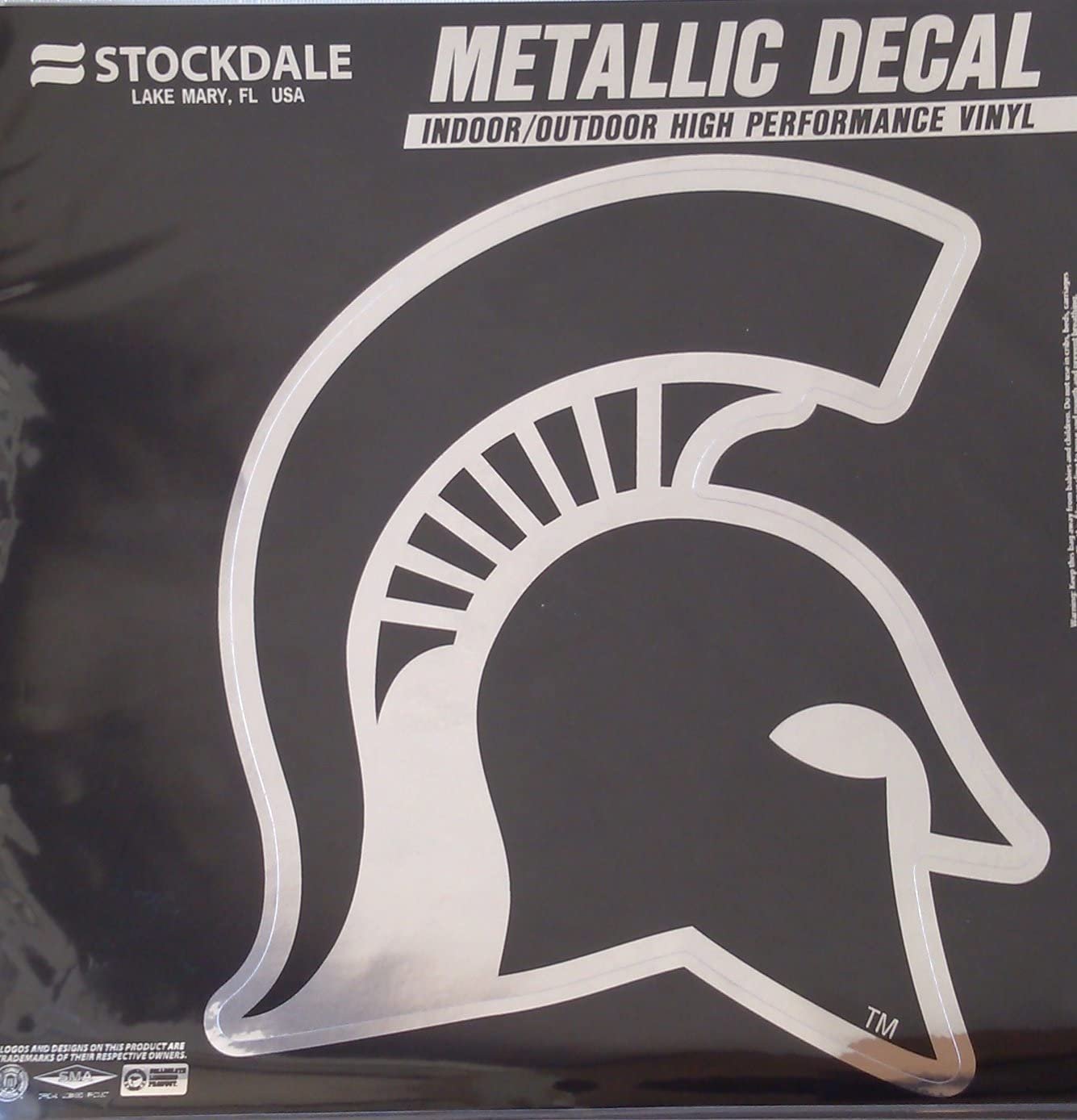 Michigan State University Spartans 6 Inch Decal Sticker, Metallic Chrome Shimmer Design, Vinyl Die Cut, Auto Home