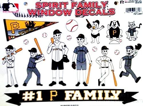 Pittsburgh Pirates Spirit Family Decal Sticker Sheet, 8.5 x 11-inches