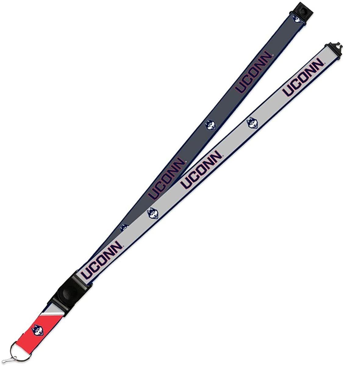 University of Connecticut Huskies Uconn Lanyard Keychain 2-sided Breakaway Clip Gray