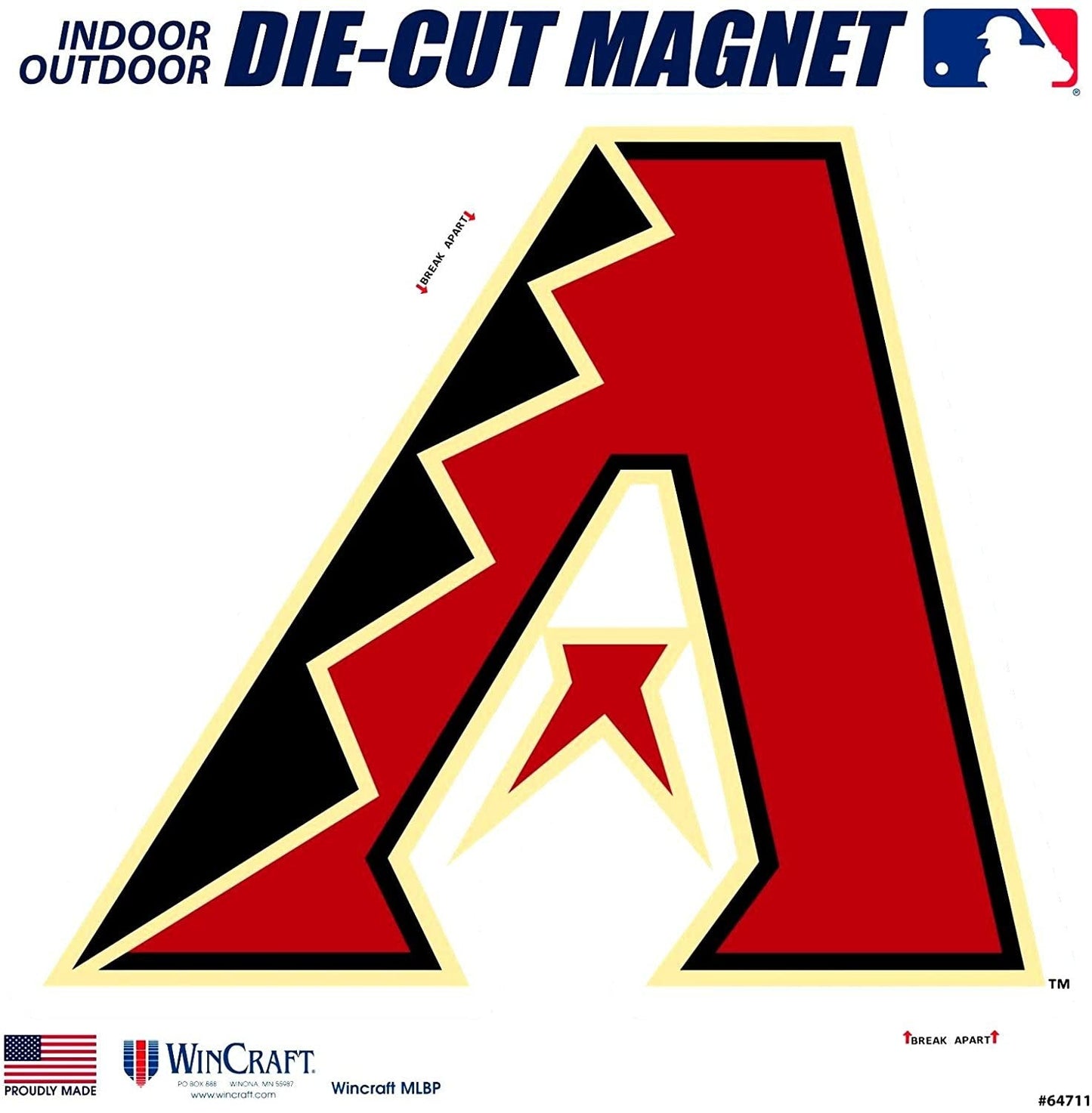 Arizona Diamondbacks 12" Magnet Die Cut Vinyl Auto Home Heavy Duty Baseball
