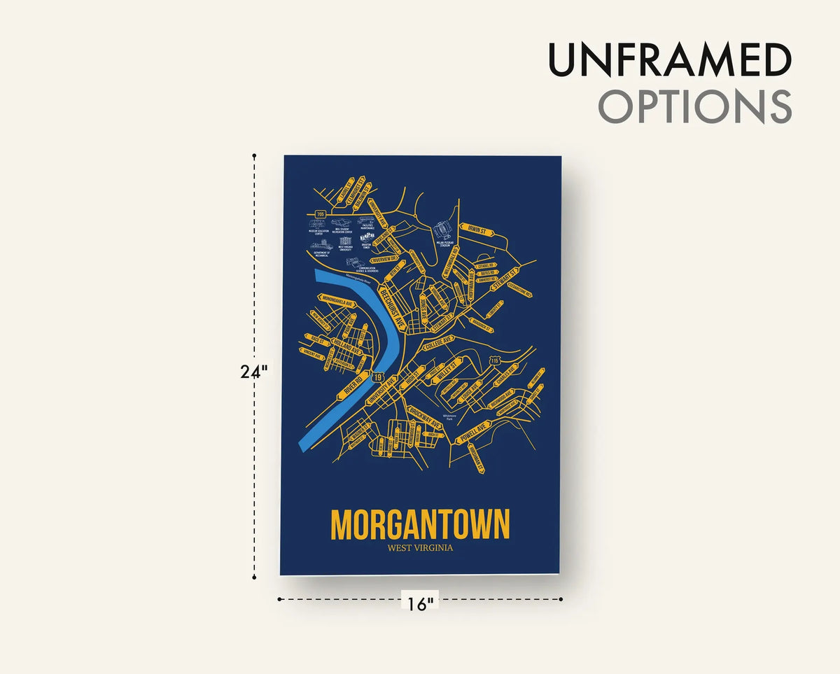 Morgantown, West Virginia street map