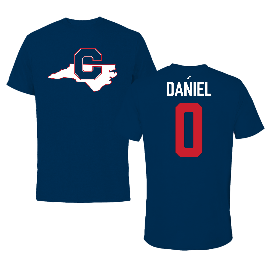 Catawba College Basketball Navy State Tee - #0 Chase Daniel