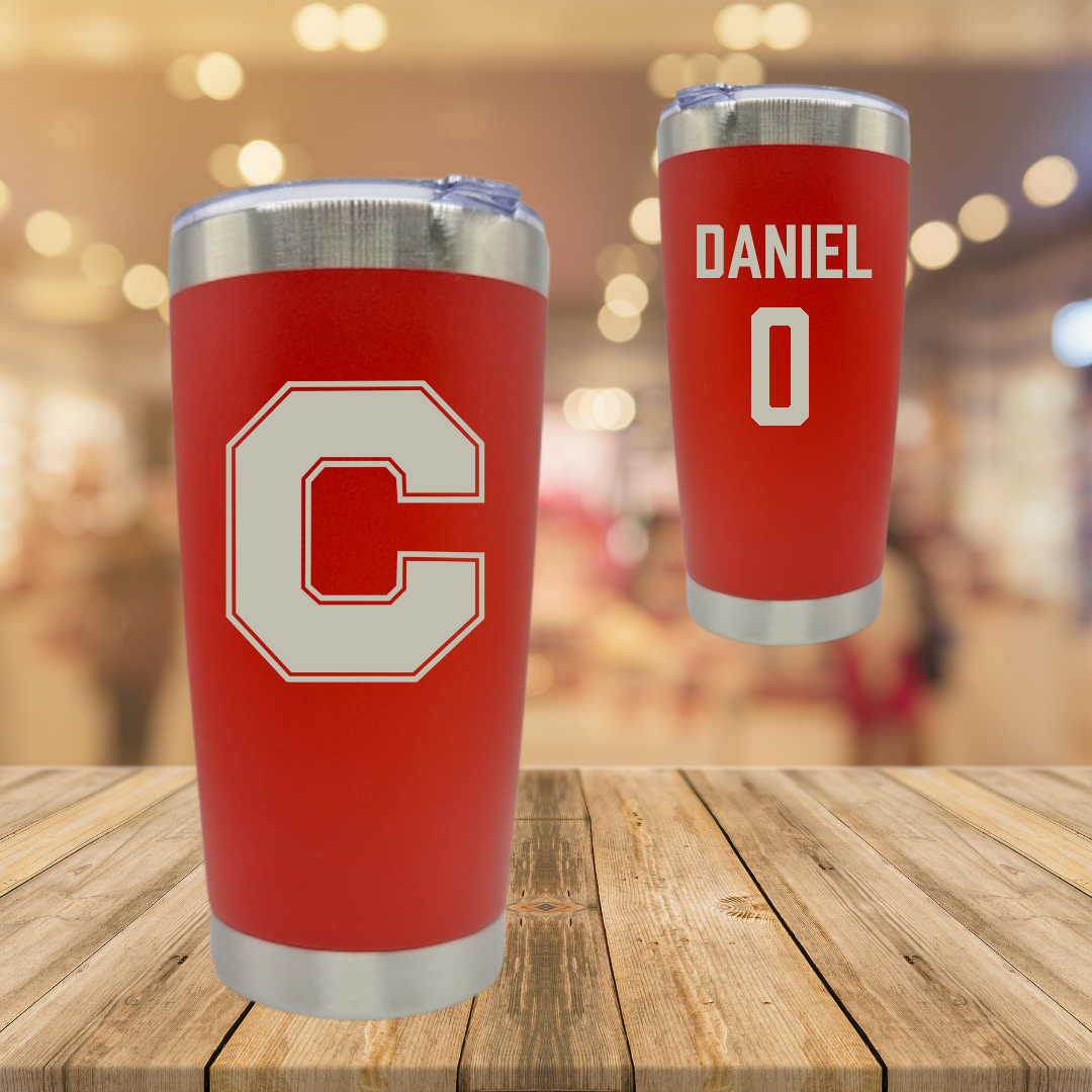 Catawba College Basketball Red Stainless Steel Tumbler - #0 Chase Daniel