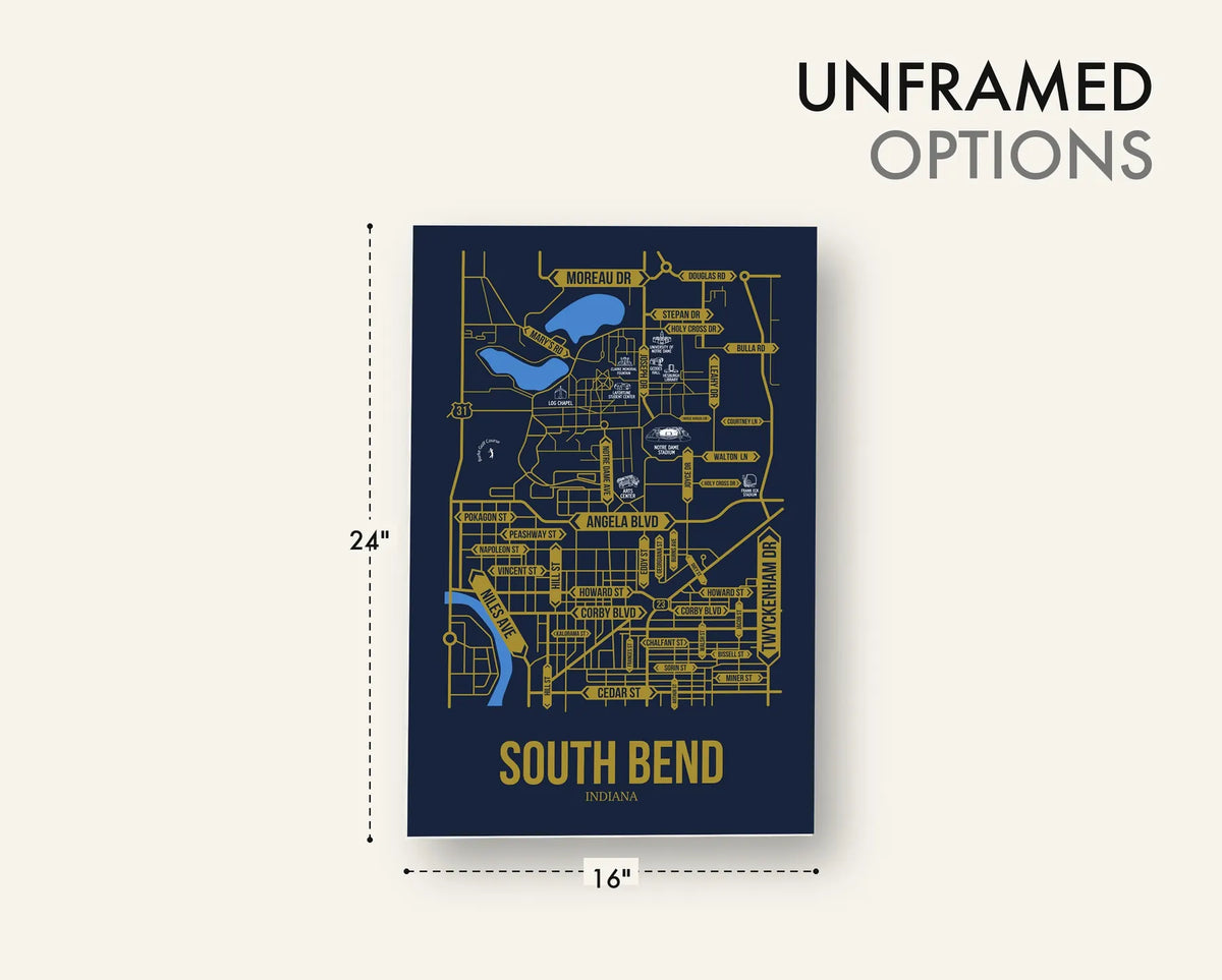 South Bend, Indiana street map