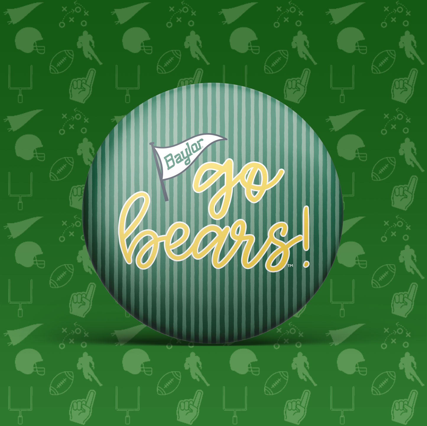 Go Bears Pinstripe Button