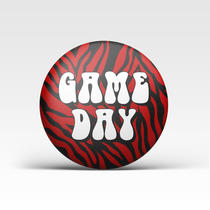 Zebra Game Day Button - Red