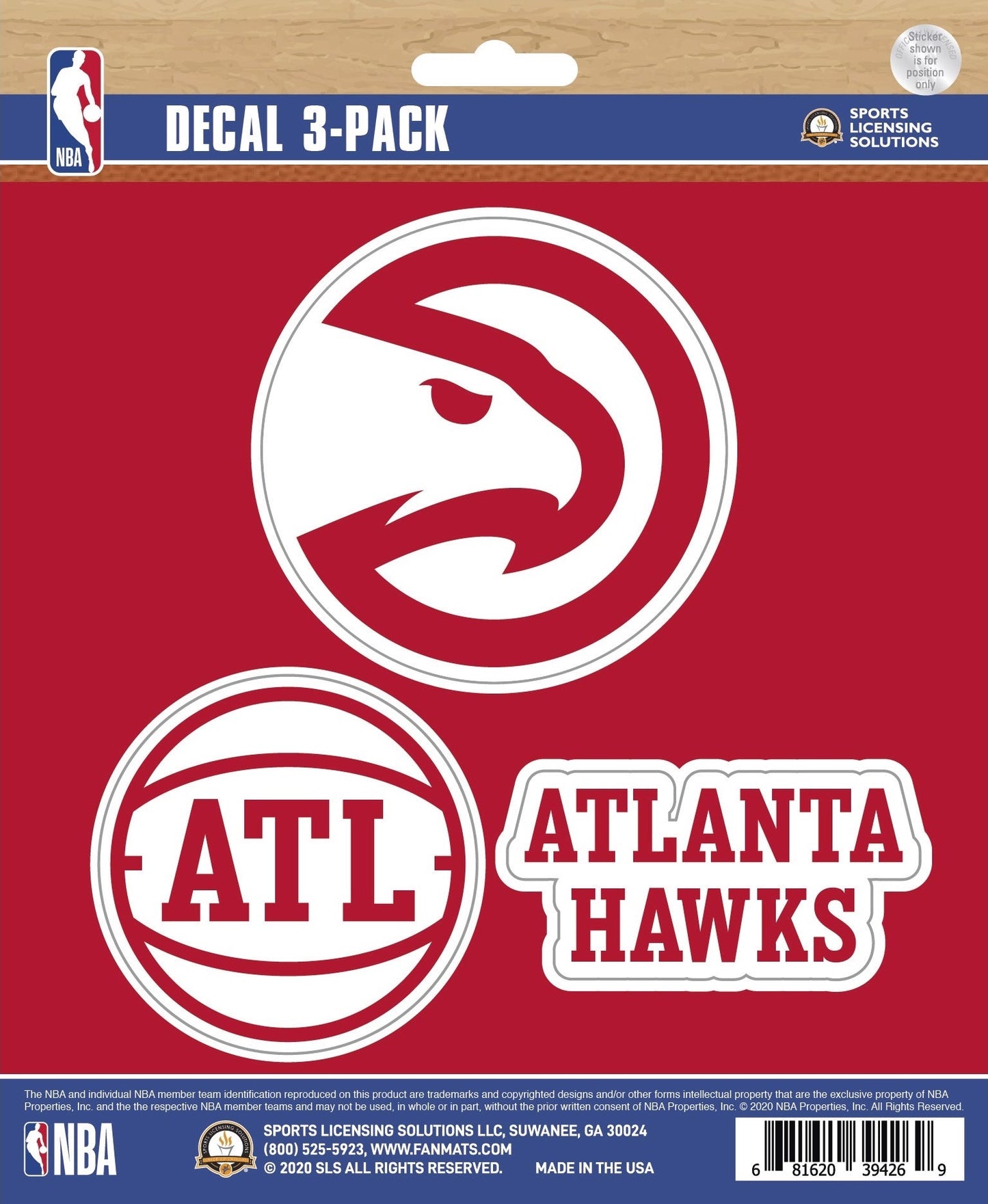 NBA Official Team Sticker Mats - Set of 3 Stickers