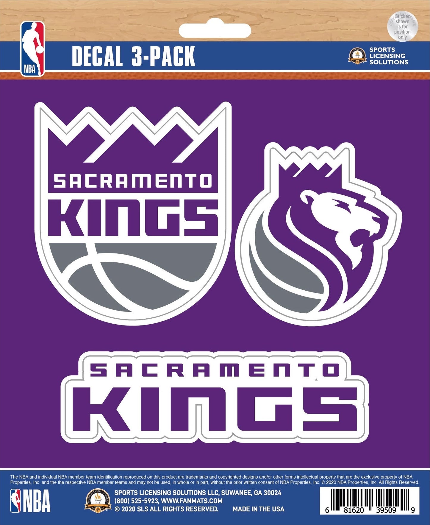 NBA Official Team Sticker Mats - Set of 3 Stickers