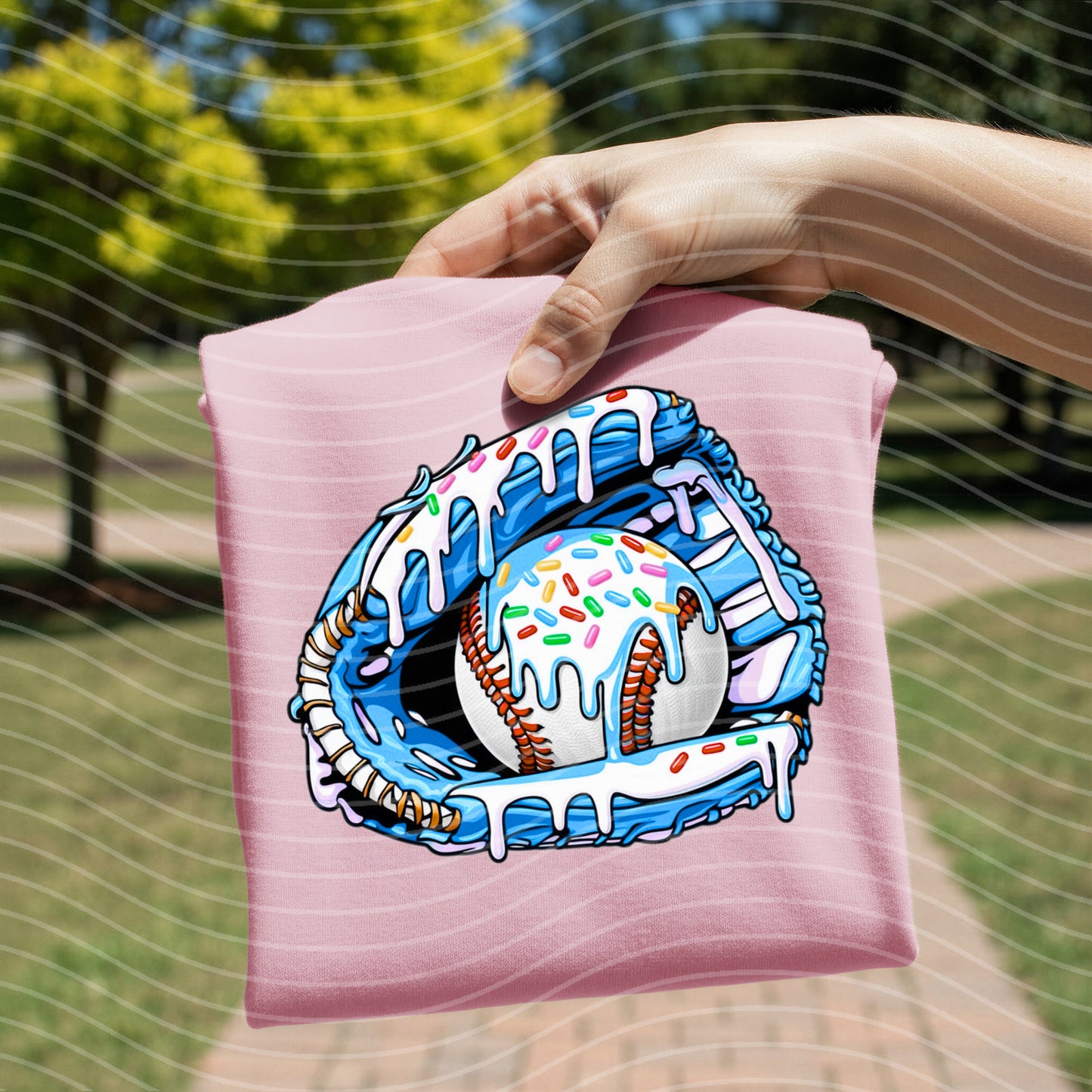 Baseball Blue Drip Graphic Tee