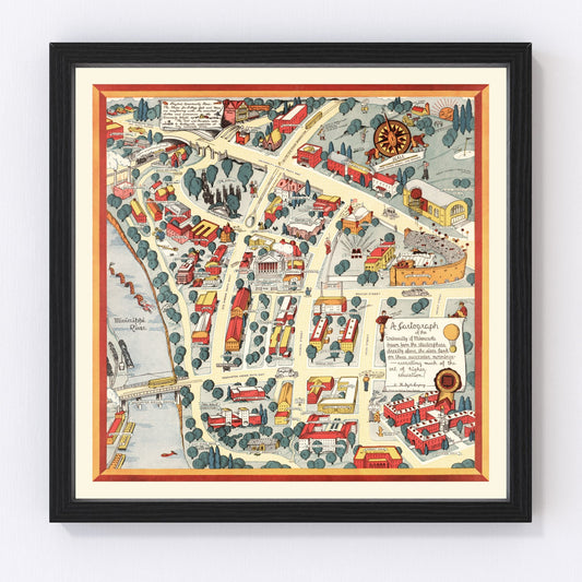 Vintage Map of University of Minnesota, 1940