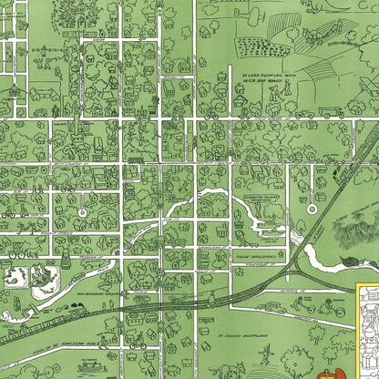 Vintage Map of Oberlin College, 1929