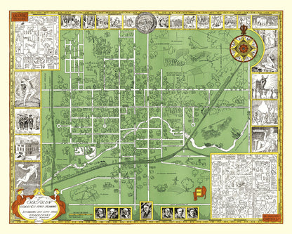 Vintage Map of Oberlin College, 1929