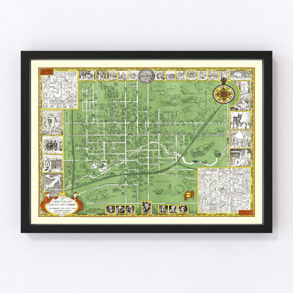 Vintage Map of Oberlin College, 1929