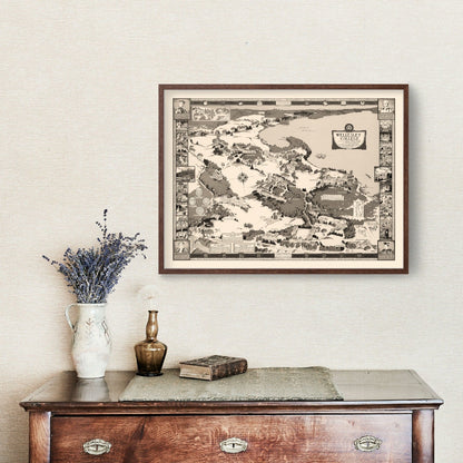 Vintage Map of Wellesley College, 1943