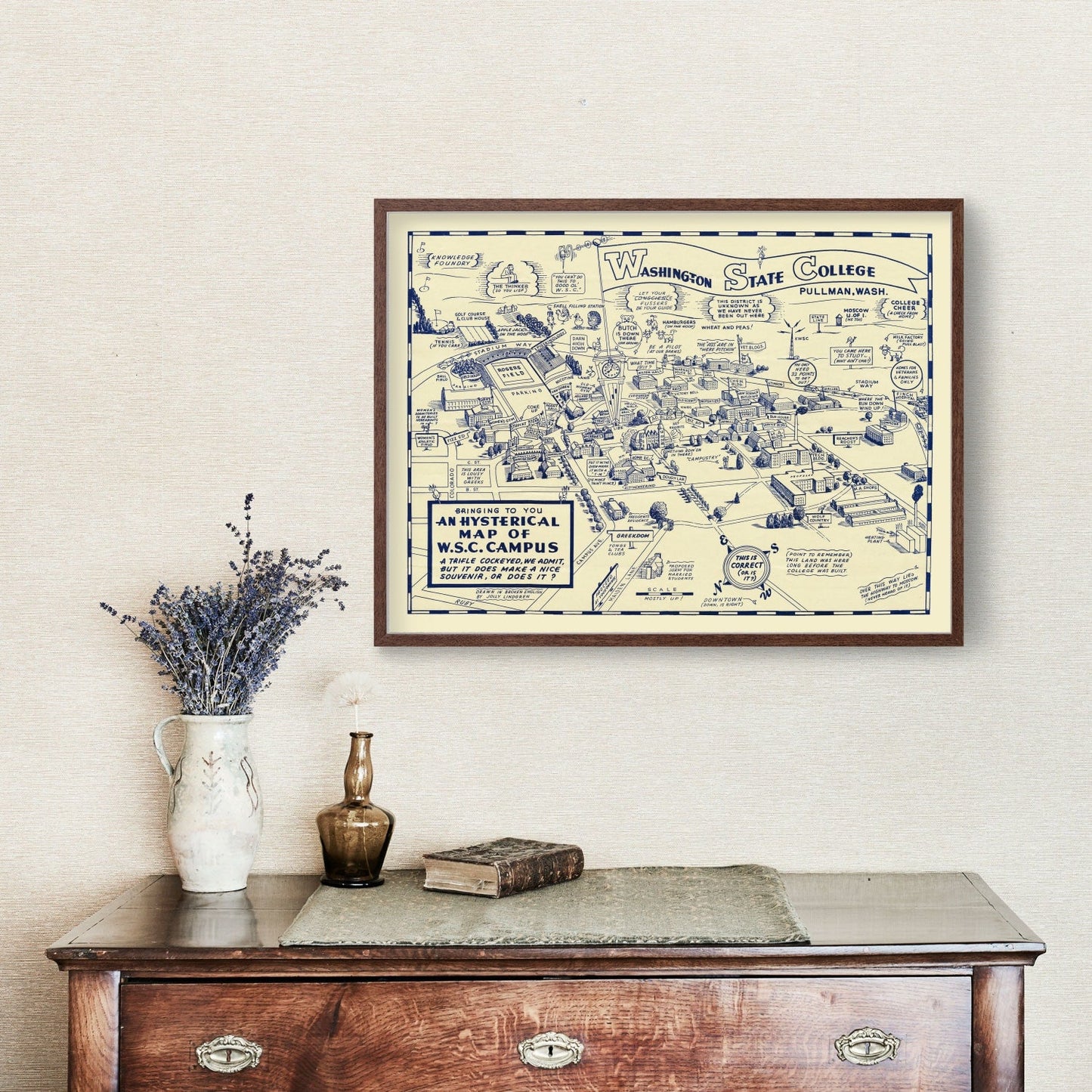 Vintage Map of Washington State University, 1946