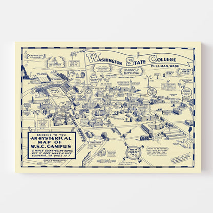 Vintage Map of Washington State University, 1946