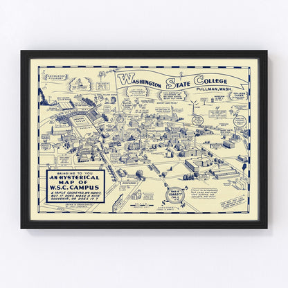 Vintage Map of Washington State University, 1946