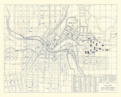 Vintage Map of Washington State University, 1920